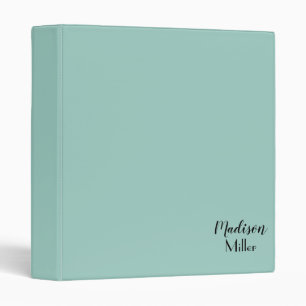Personalized Light Blue Green 3 Ring Binder
