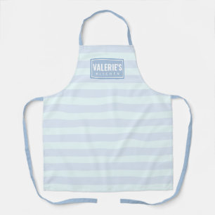 Personalized Light Blue & Mint Striped Apron