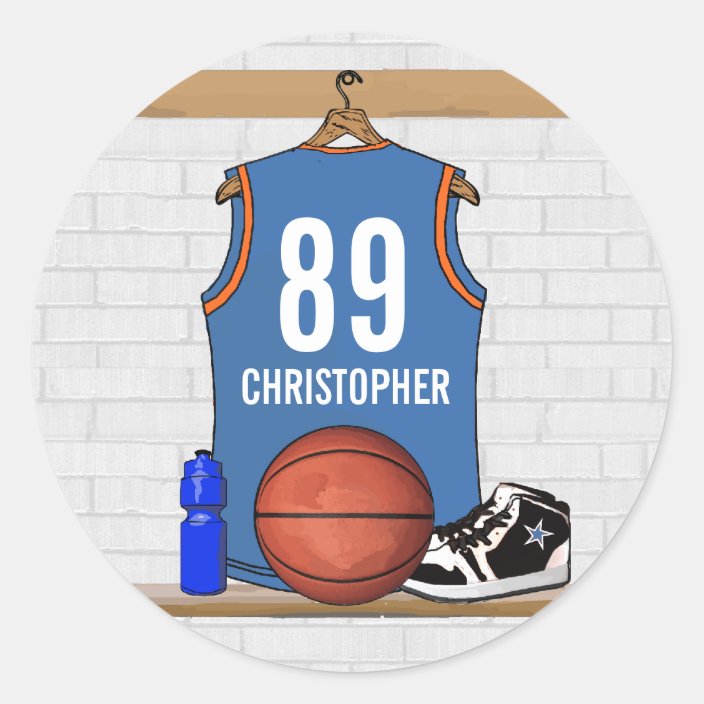 blue and orange basketball jersey