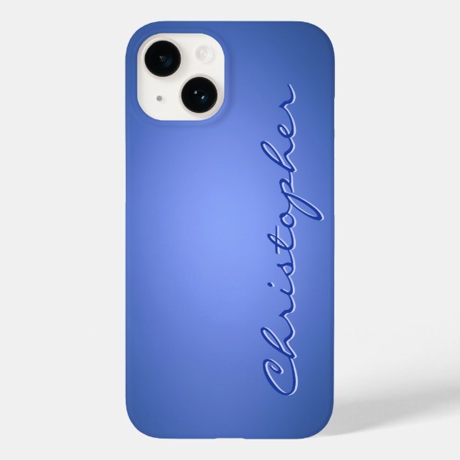Personalized light blue Radial Texture 15 Case-Mate iPhone Case (Back)