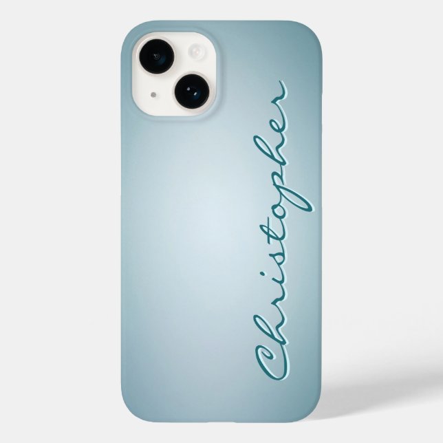 Personalized light blue Radial Texture Case-Mate iPhone Case (Back)