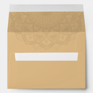 Personalized Light Brown Mandala Envelope