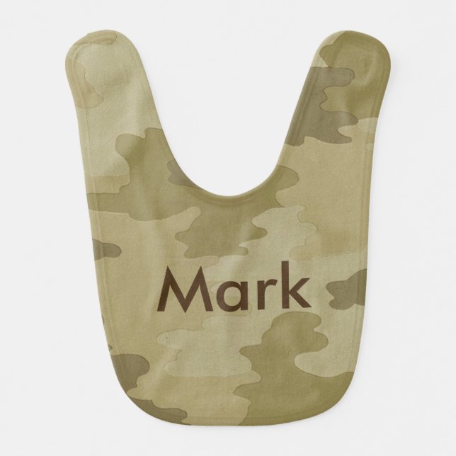 Personalized Light Camouflage Baby Bib (Front)