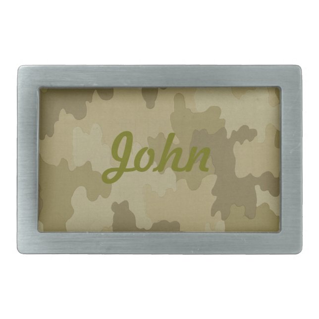 Personalized Light Camouflage Belt Buckle (Front)