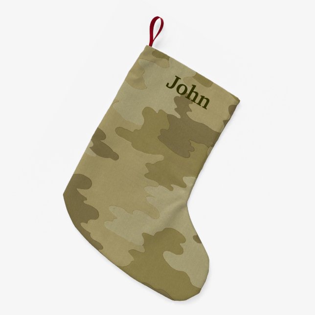 Personalized Light Camouflage Christmas Stocking (Front (Hanging))