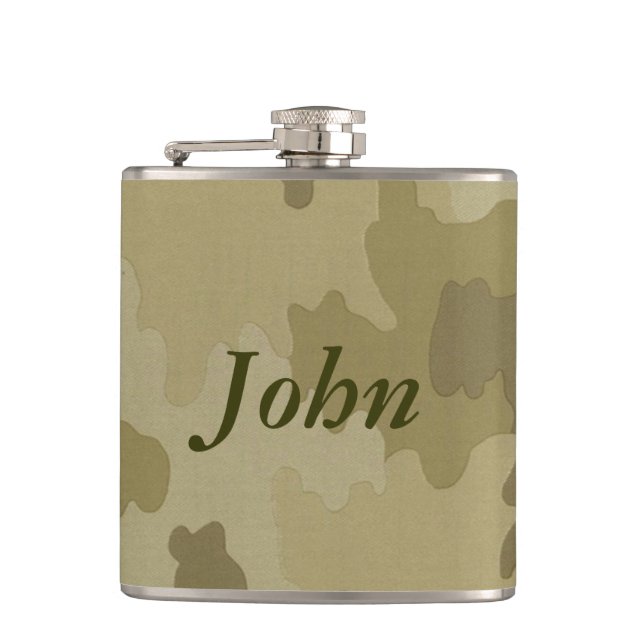 Personalized Light Camouflage Flask (Front)