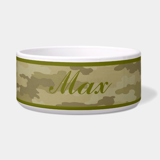 Personalized Light Camouflage Pet Bowl (Front)