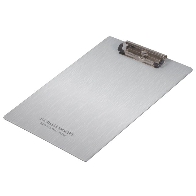 Personalized light gray background  clipboard (Angled)