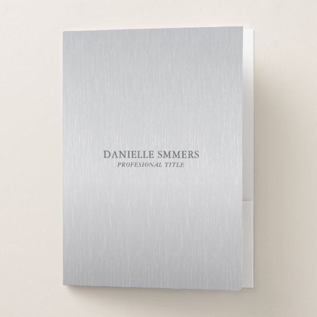 Personalized light gray background  pocket folder (Front)
