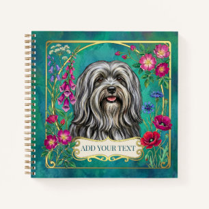 Personalized Light Gray Lhasa Apso Square Notebook
