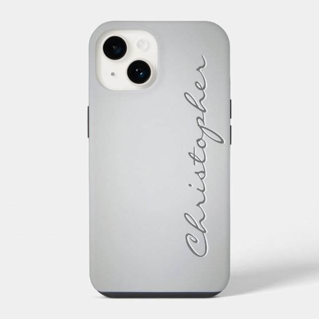 Personalized light gray Radial Texture 15 Iphone Case (Back)