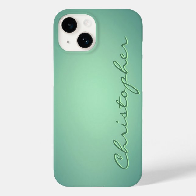 Personalized light green Radial Texture Case-Mate iPhone Case (Back)