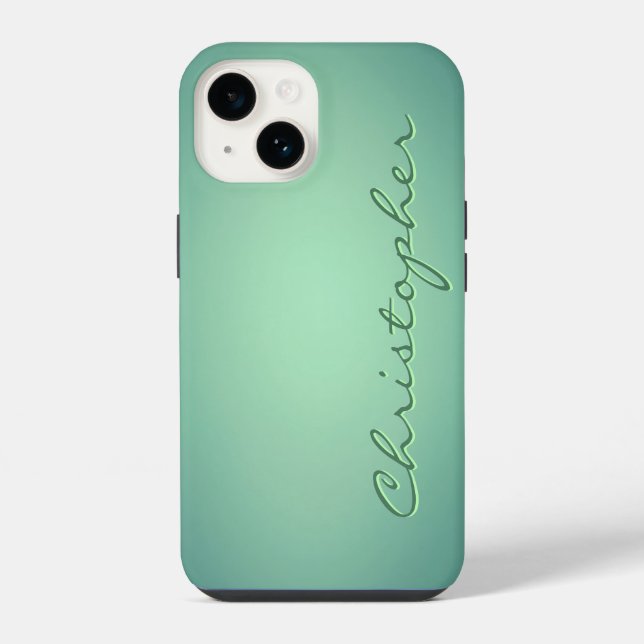 Personalized light green Radial Texture Iphone Case (Back)