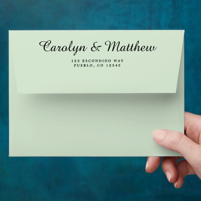 Personalized Light Green Replaceable Cat Image Envelope (Hand)
