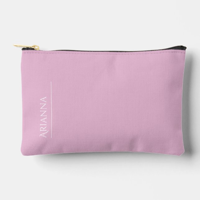Personalized light pink accessory pouch (Front)