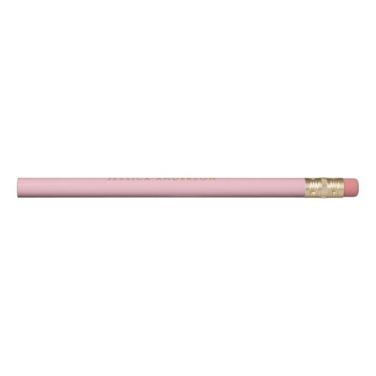 Personalized Light Pink And Gold Pencil (Rotated 90)