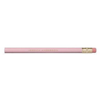Personalized Light Pink And Gold Pencil