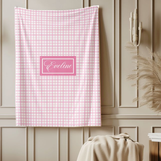 Personalized Light Pink Blanket Modern Classic Loo (Personalized Light Pink Blanket Modern Classic Look)
