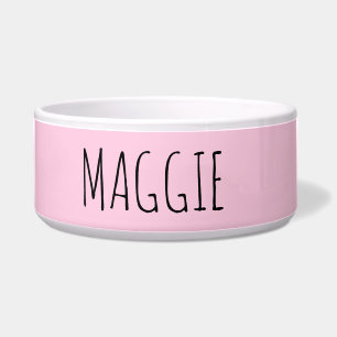 Personalized Light Pink Ceramic Pet Bowl