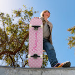 Personalized Light Pink Polka Dot Skateboard<br><div class="desc">Pick your favorite solid background color to customize this preppy retro polka dot patterned skateboard for her. The seamless tile image will create a monotone polka dot pattern. All you have to do is change the pink background color to create your own design. Add a monogram if you'd like a...</div>