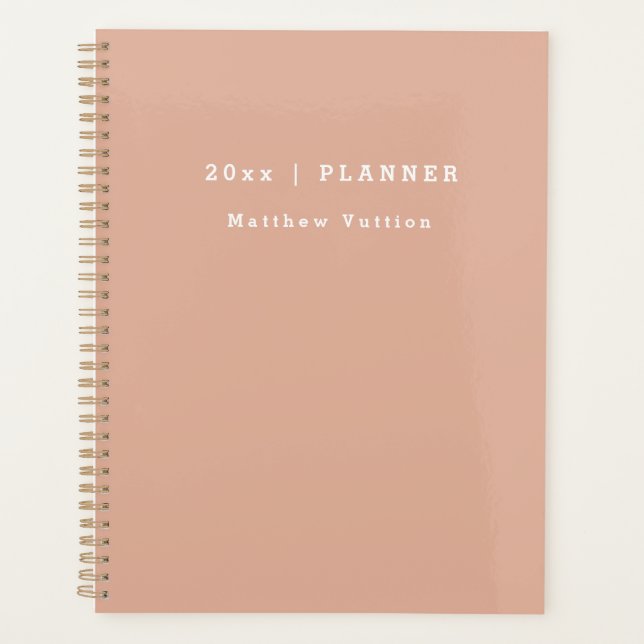 Personalized Light Pink Weekly Monthly  Planner (Front)