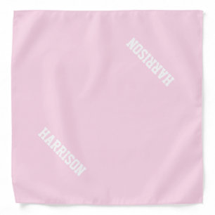 Personalized light pink white custom name text dog bandana