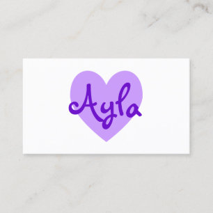 Personalized Light Purple Heart on White Business Card