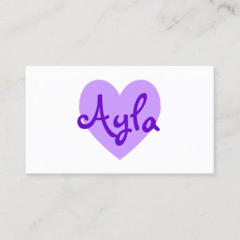 Personalized Light Purple Heart On White Business Card by purplestuff at Zazzle