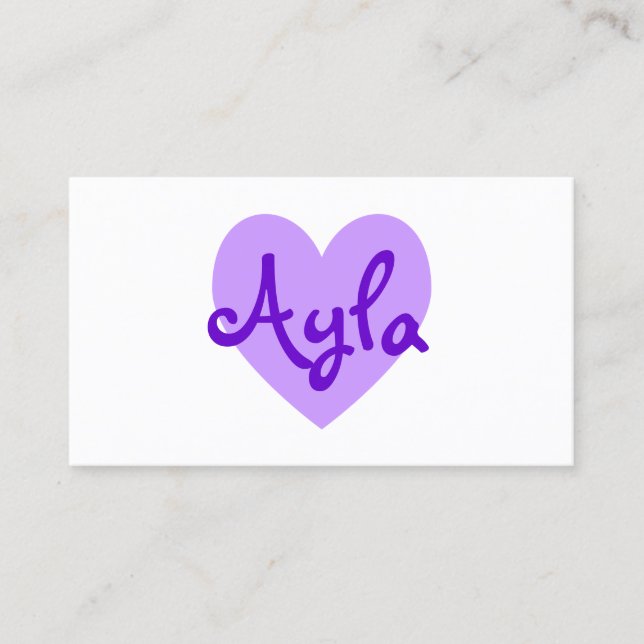 Personalized Light Purple Heart on White Business Card (Front)