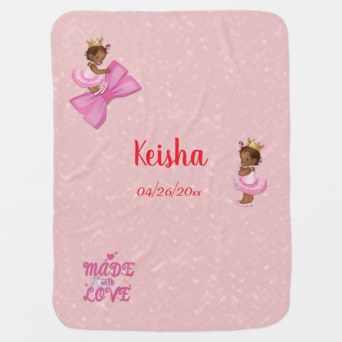 Personalized Light Rose Baby Blanket with Images