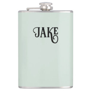 Personalized Light Sage Green Flask