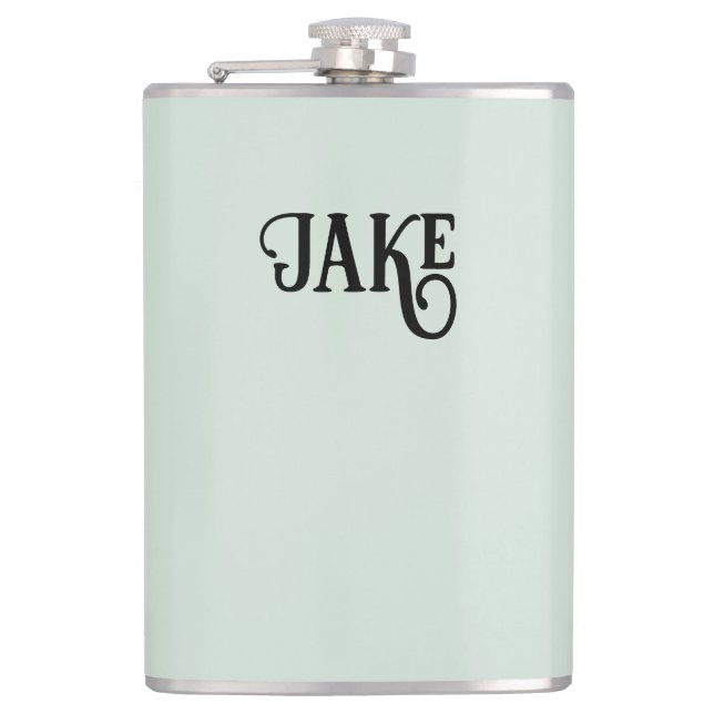 Personalized Light Sage Green Flask (Front)