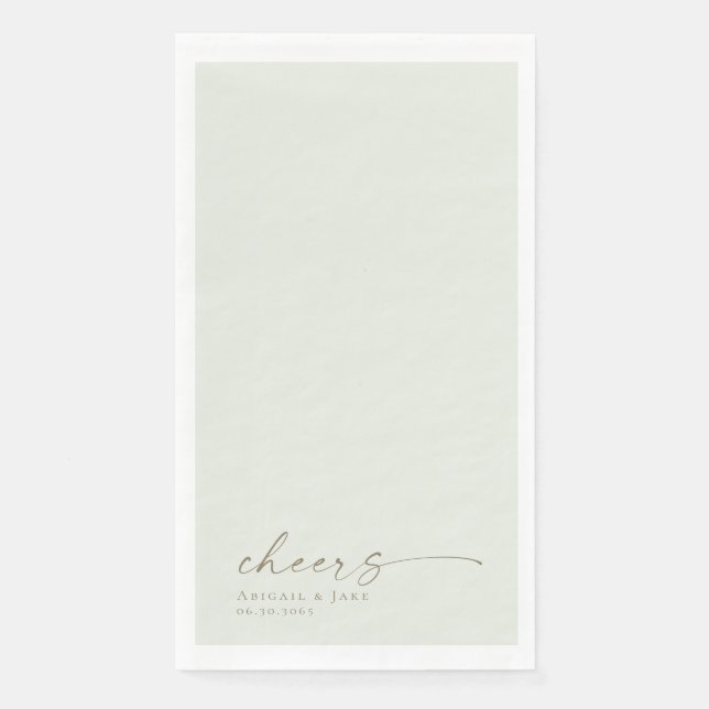 Personalized Light Sage Wedding Guest Napkins (Front)