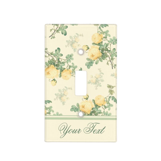 Personalized light switch cover Yellow roses (Front)
