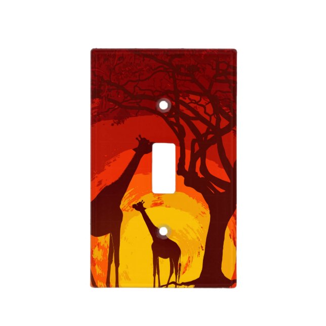 Personalized Light Switch Plate African Safari Gir (Front)