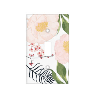 Personalized Light Switch Plate Baby Pink Cosmos o