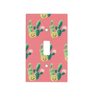 Personalized Light Switch Plate Bohemian Cactus Su