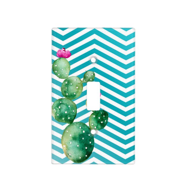 Personalized Light Switch Plate Boho Cacti Cactus (Front)