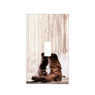 Personalized Light Switch Plate boots country rust