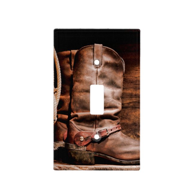 Personalized Light Switch Plate Cowboy Boots Barn (Front)