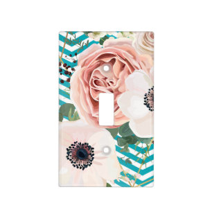Personalized Light Switch Plate Geometric Rose Che