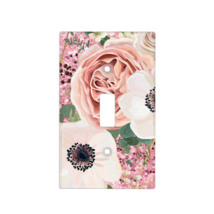 Personalized Light Switch Plate Geometric Rose Gol