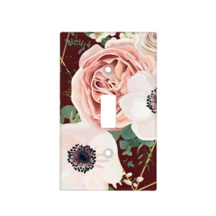 Personalized Light Switch Plate Geometric Wine