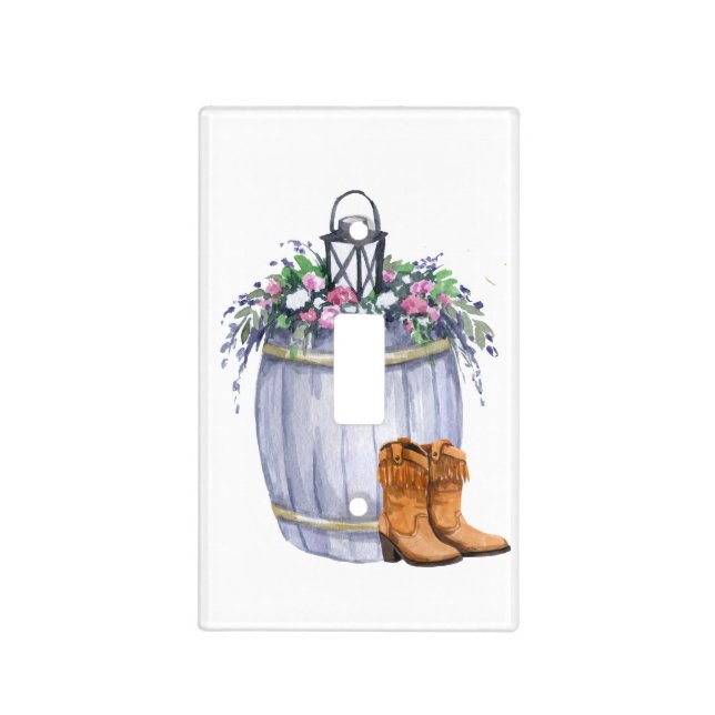 Personalized Light Switch Plate Summer Country Wed (Front)