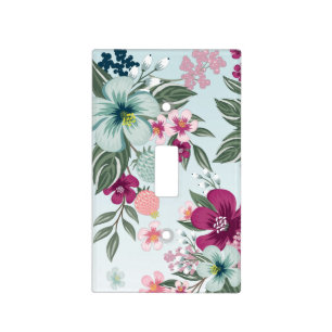 Personalized Light Switch Plate Tropical Flower on