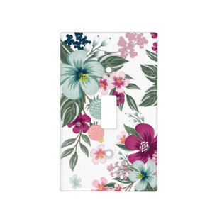 Personalized Light Switch Plate Tropical Flower on