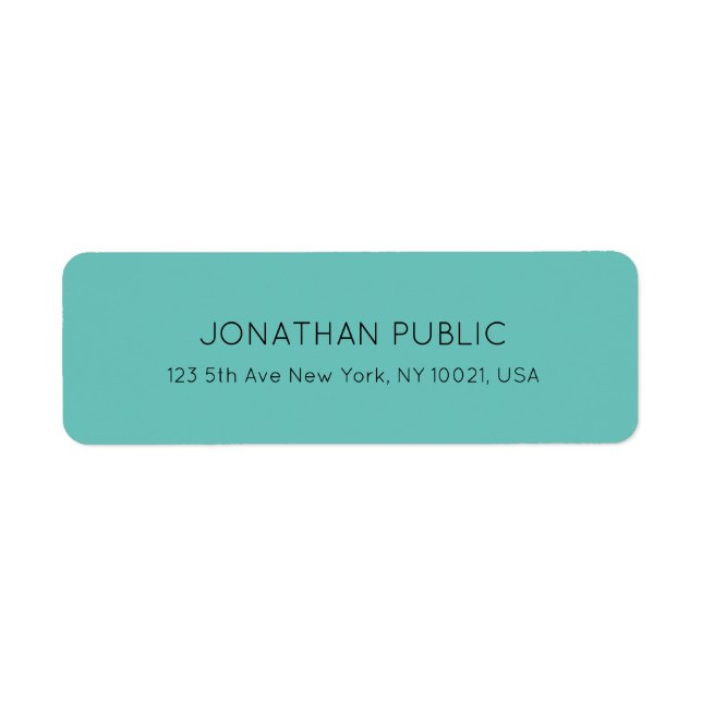 Personalized Light Teal Blue Green Return Address Label (Front)