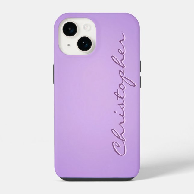 Personalized light violet Radial Texture 15 Iphone Case (Back)