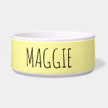 Personalized Light Yellow Ceramic Pet Bowl<br><div class="desc">Personalized soft yellow pet bowl for your dog or cat.</div>