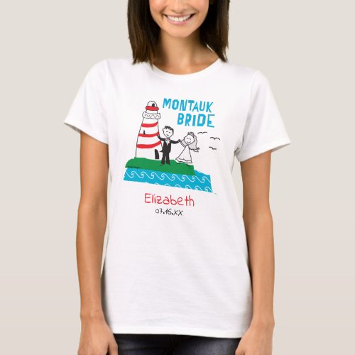 Personalized Lighthouse Montauk Bride T_Shirt